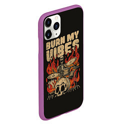 Чехол iPhone 11 Pro матовый Burn my vibes, цвет: 3D-фиолетовый — фото 2