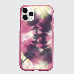 Чехол iPhone 11 Pro матовый Tie-Dye дизайн, цвет: 3D-малиновый
