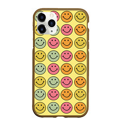 Чехол iPhone 11 Pro матовый Smiley, цвет: 3D-коричневый