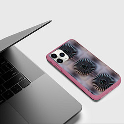 Чехол iPhone 11 Pro матовый Узор из жидкого металла, цвет: 3D-малиновый — фото 2