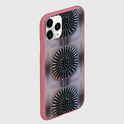 Чехол iPhone 11 Pro матовый Узор из жидкого металла, цвет: 3D-малиновый — фото 2