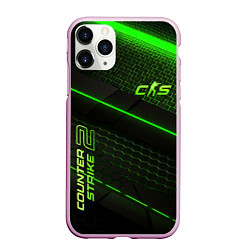 Чехол iPhone 11 Pro матовый CS2 green neon, цвет: 3D-розовый