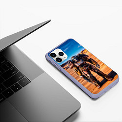Чехол iPhone 11 Pro матовый Фалаут силовая броня, цвет: 3D-светло-сиреневый — фото 2