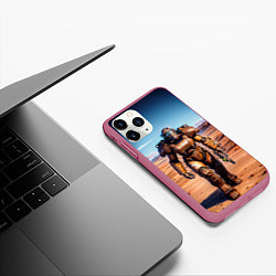 Чехол iPhone 11 Pro матовый Fallout power, цвет: 3D-малиновый — фото 2
