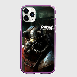 Чехол iPhone 11 Pro матовый Fallout dark style, цвет: 3D-фиолетовый