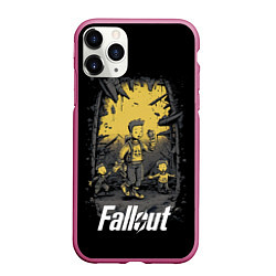 Чехол iPhone 11 Pro матовый Fallout boys, цвет: 3D-малиновый