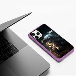 Чехол iPhone 11 Pro матовый Fallout game, цвет: 3D-фиолетовый — фото 2