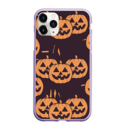 Чехол iPhone 11 Pro матовый Фонарь джек в грандж стиле halloween тыква cartoon, цвет: 3D-светло-сиреневый