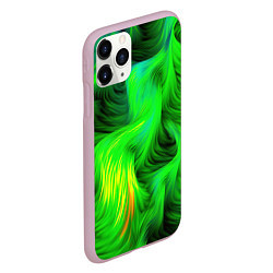 Чехол iPhone 11 Pro матовый Зеленый абстрактный дым, цвет: 3D-розовый — фото 2