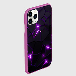 Чехол iPhone 11 Pro матовый Неоновые плиты с фиолетовым свечением, цвет: 3D-фиолетовый — фото 2