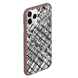 Чехол iPhone 11 Pro матовый Чёрно-белая сеть, цвет: 3D-коричневый — фото 2