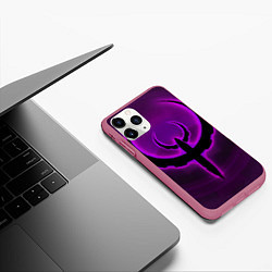 Чехол iPhone 11 Pro матовый Quake фиолетовый, цвет: 3D-малиновый — фото 2