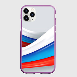 Чехол iPhone 11 Pro матовый Российские флаги