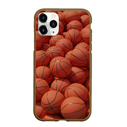 Чехол iPhone 11 Pro матовый Узор с баскетбольными мячами