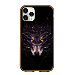 Чехол iPhone 11 Pro матовый Волк в кромешной темноте