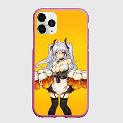 Чехол iPhone 11 Pro матовый Пивняшка, цвет: 3D-малиновый