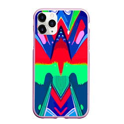 Чехол iPhone 11 Pro матовый Abstract mirror composition, цвет: 3D-розовый