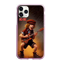 Чехол iPhone 11 Pro матовый ACDC art, цвет: 3D-розовый