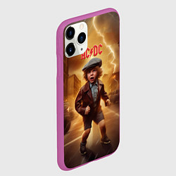 Чехол iPhone 11 Pro матовый ACDC boy, цвет: 3D-фиолетовый — фото 2