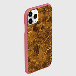 Чехол iPhone 11 Pro матовый Текстура золота, цвет: 3D-малиновый — фото 2
