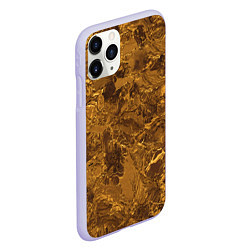 Чехол iPhone 11 Pro матовый Текстура золота, цвет: 3D-светло-сиреневый — фото 2