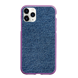 Чехол iPhone 11 Pro матовый Текстура джинсы, цвет: 3D-фиолетовый
