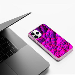 Чехол iPhone 11 Pro матовый Объемная розовая текстура, цвет: 3D-розовый — фото 2