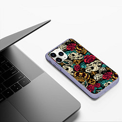 Чехол iPhone 11 Pro матовый A pattern for a hipster, цвет: 3D-светло-сиреневый — фото 2