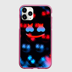 Чехол iPhone 11 Pro матовый Marshmello skibidi dob dob, цвет: 3D-малиновый