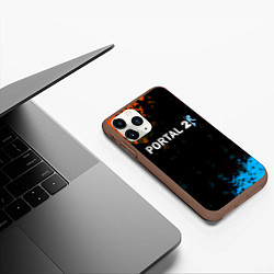 Чехол iPhone 11 Pro матовый Portal game, цвет: 3D-коричневый — фото 2