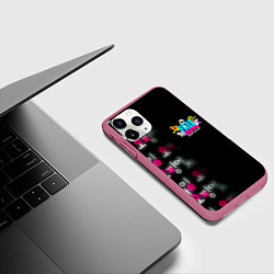 Чехол iPhone 11 Pro матовый Игра в кальмара x Fall Guys, цвет: 3D-малиновый — фото 2