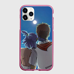 Чехол iPhone 11 Pro матовый Бесконечное лето Лена Семён, цвет: 3D-малиновый