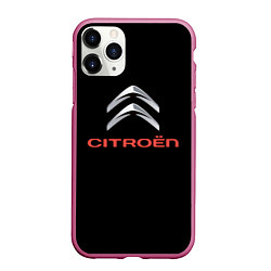 Чехол iPhone 11 Pro матовый Citroen auto sports, цвет: 3D-малиновый