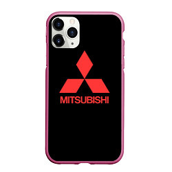 Чехол iPhone 11 Pro матовый Mitsubishi sportcar, цвет: 3D-малиновый