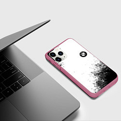 Чехол iPhone 11 Pro матовый Bmw краски спорт, цвет: 3D-малиновый — фото 2