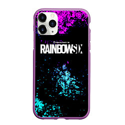 Чехол iPhone 11 Pro матовый Rainbow six неоновые краски, цвет: 3D-фиолетовый