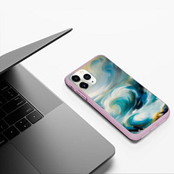 Чехол iPhone 11 Pro матовый Штормовые волны океана, цвет: 3D-розовый — фото 2