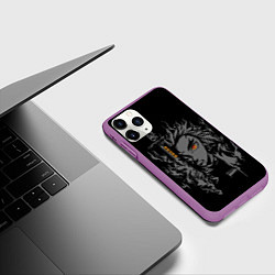Чехол iPhone 11 Pro матовый Монохромный - Кеджиро Ренгоку, цвет: 3D-фиолетовый — фото 2