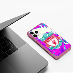 Чехол iPhone 11 Pro матовый Ливерпуль спорт клуб, цвет: 3D-малиновый — фото 2