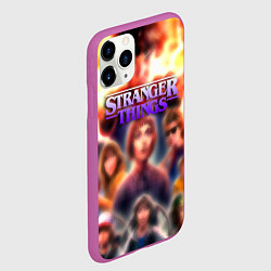 Чехол iPhone 11 Pro матовый Странные дела постер, цвет: 3D-фиолетовый — фото 2