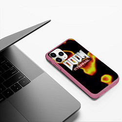 Чехол iPhone 11 Pro матовый Doom eternal mars, цвет: 3D-малиновый — фото 2