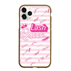 Чехол iPhone 11 Pro матовый Lash queen - pink Barbie pattern