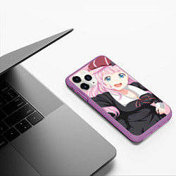 Чехол iPhone 11 Pro матовый Kaguya sama wa Kokurasetai Чика Фудживара, цвет: 3D-фиолетовый — фото 2