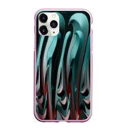 Чехол iPhone 11 Pro матовый Металлический рельеф, цвет: 3D-розовый