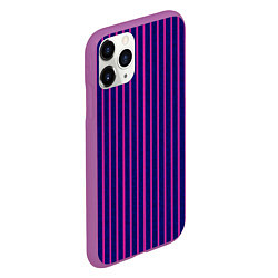 Чехол iPhone 11 Pro матовый Фиолетовый полосатый, цвет: 3D-фиолетовый — фото 2