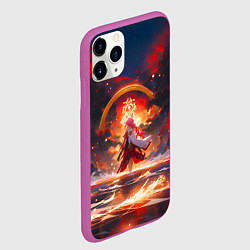 Чехол iPhone 11 Pro матовый Яэ Мико и небо, цвет: 3D-фиолетовый — фото 2