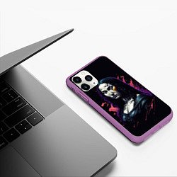 Чехол iPhone 11 Pro матовый Мона Лиза - современный арт, цвет: 3D-фиолетовый — фото 2