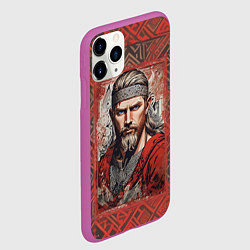 Чехол iPhone 11 Pro матовый Витязь, цвет: 3D-фиолетовый — фото 2