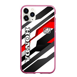 Чехол iPhone 11 Pro матовый Honda - red and white