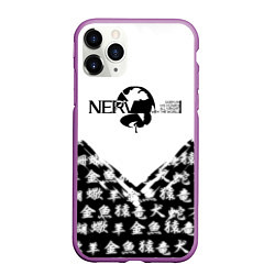 Чехол iPhone 11 Pro матовый Евангелион логотип Nerv anime